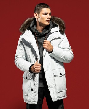 Superdry Everest Parka Férfi Kabát Fehér | HVDAU9076